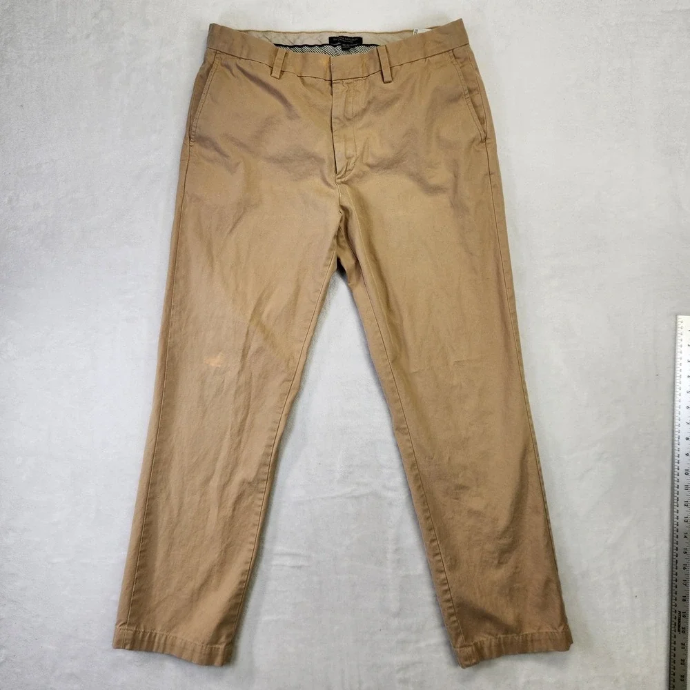 Banana Republic Emerson Chino Pants Mens 34x32 Tan Khaki‎ Straight Leg Cotton